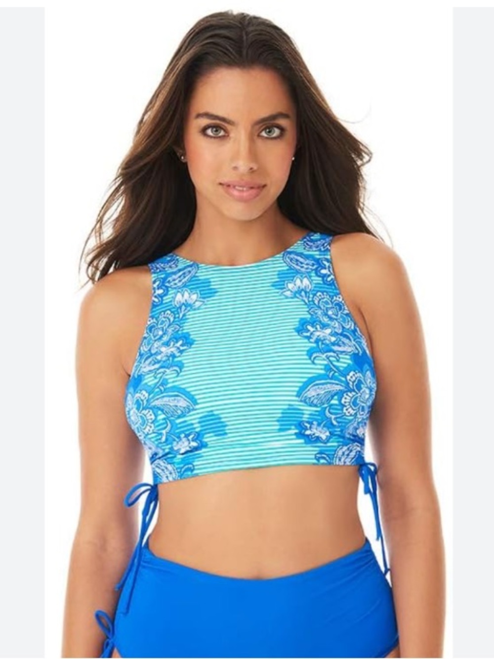 Skinny Dippers Dubbly Bubbly Two Way Adjustable Side Crop Bikini Top L